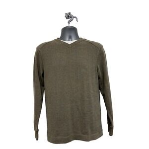 Method Shirt Men's Olive Green Layered Look Y2K Retro Long‎ sleeve V neck Size S